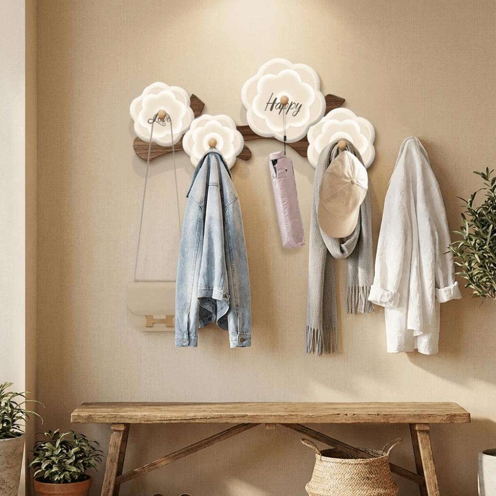Perchero Moderno Minimalista de Pared Diseño Elegante Calidad Premium Ganchos para Ropa de Entrada Estilo de Montaje en Pared