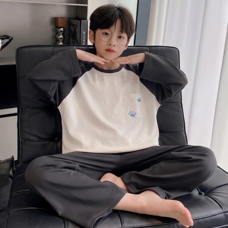 Jungen Baumwoll-Pyjama-Set Langarm Cartoon-Print Nachtwäsche Kinder Teenager 8 Jahre