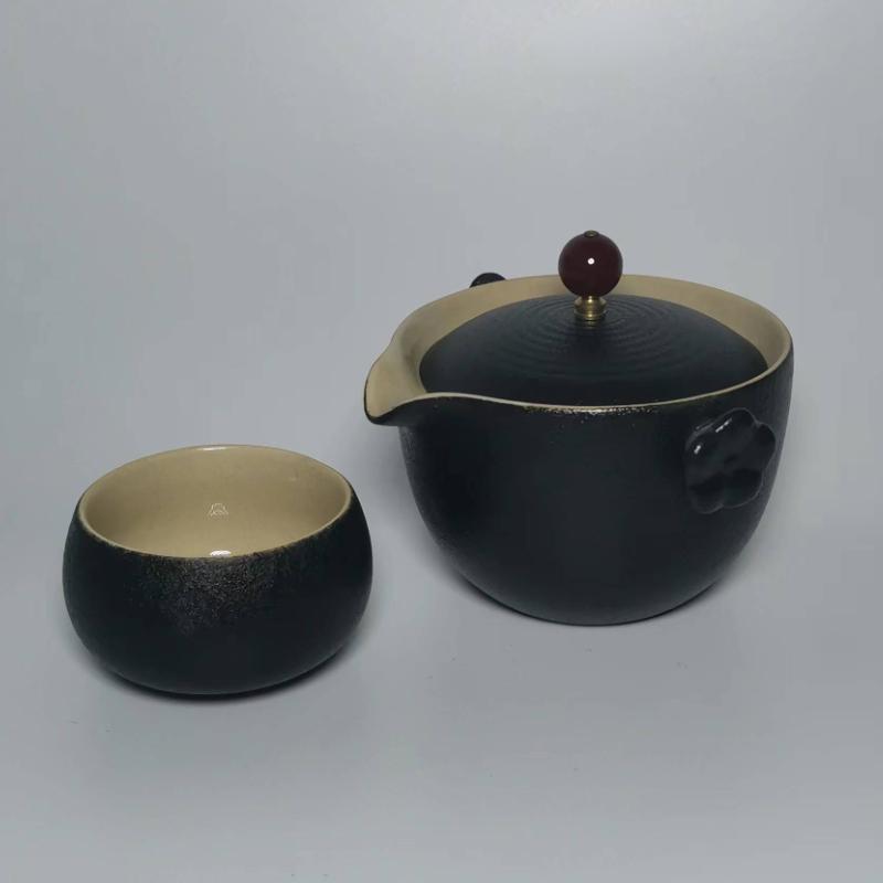 Cestovní čajový set v různých stylech, vysoké kvality, krásný a elegantní Gaiwan, čajová konvička a šálky, porcelánový čajový set, 1 čajová konvička, 1 čajový šálek