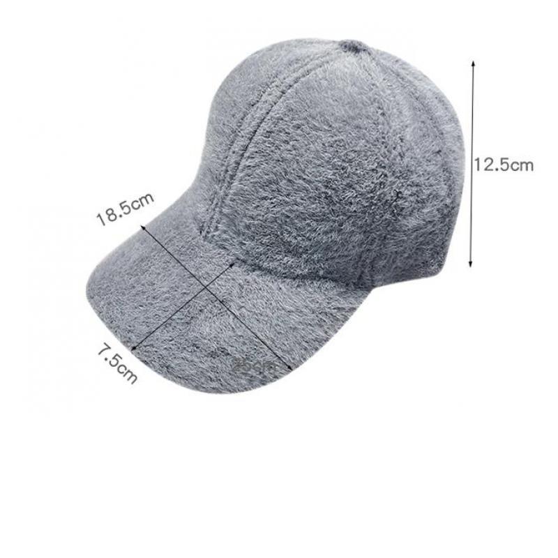 Baseballkappe aus Kunstfell für Damen & Herren | Herbst Winter Warme Snapback, Unisex Verstellbarer Modehut Kälteschutz