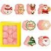 8 PCS Christmas Cookie Molds Christmas Dough Stamps Plastic 3D Cartoon Pressable Cookie Molds DIY Candy Baking Pastry Decoration