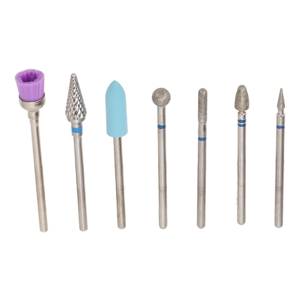 7pcs Nail Drill Bit Set Stainless Steel Portable Professional Fast Removal Nail Grinding Bits