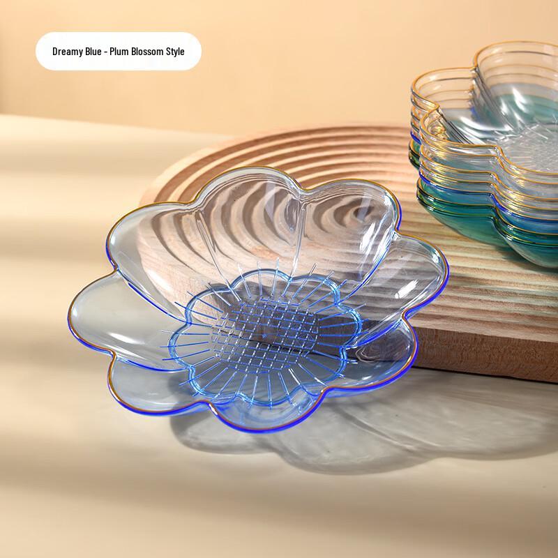 ZISIZ Light Luxury 3-Compartment Fruit Snack Plate Set
