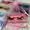 Free Sample 25mm Mink Eyelashes Vendor 3d Mink Lashes with Eyelash Packaging Box