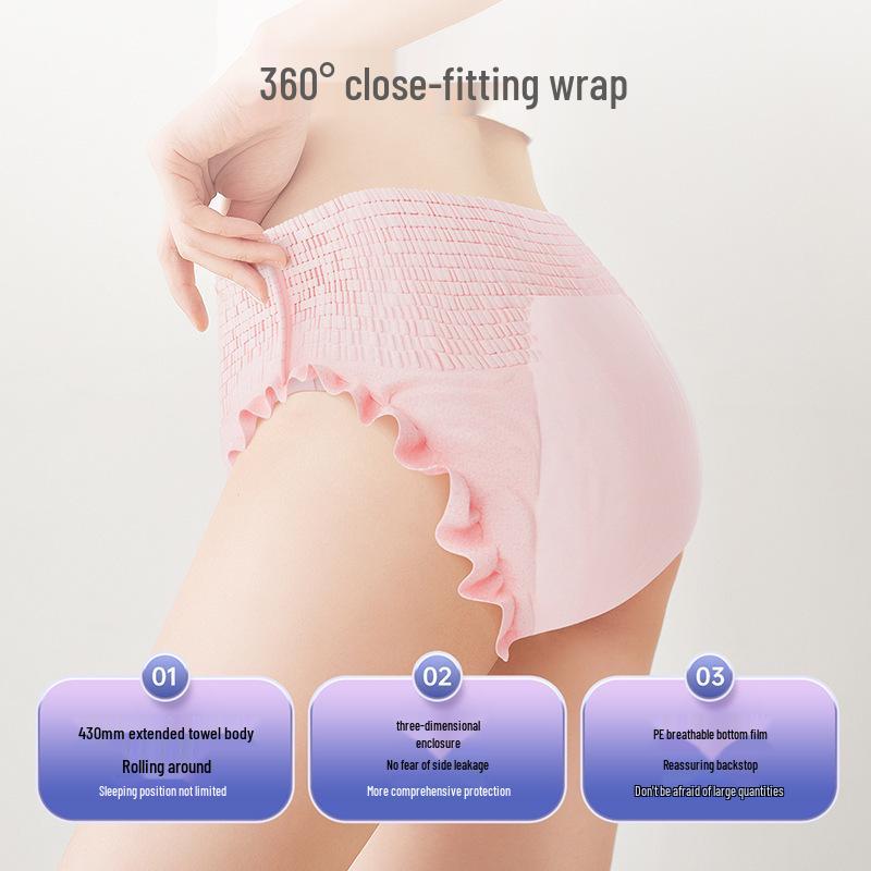Zi Chu Silk Menstrual Sleepwear: Anti-Leakage Disposable Period Panties for Night Use.
