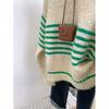 Women's Retro Stripe Knit Sweater - Versatile Loose-Fit Autumn Layer