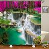 3D Shower Curtain Nature Forest Waterfall Landscape Bathroom Curtains Waterproof Fabric With Hooks Home Decoration Bath Curtain