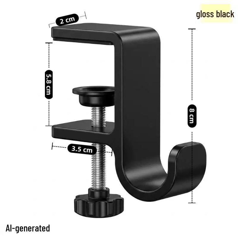 Desk Edge Backpack Hook - Single Removable Storage Hanger, Strong Load Bearing, Small Desktop Shelf Hook.