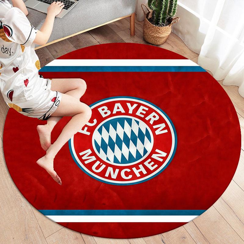 FC Bayern Munchen Round Area Rug,Carpet Rug for Living Room Bedroom Sofa Playroom Decor,Non-slip Floor Mat