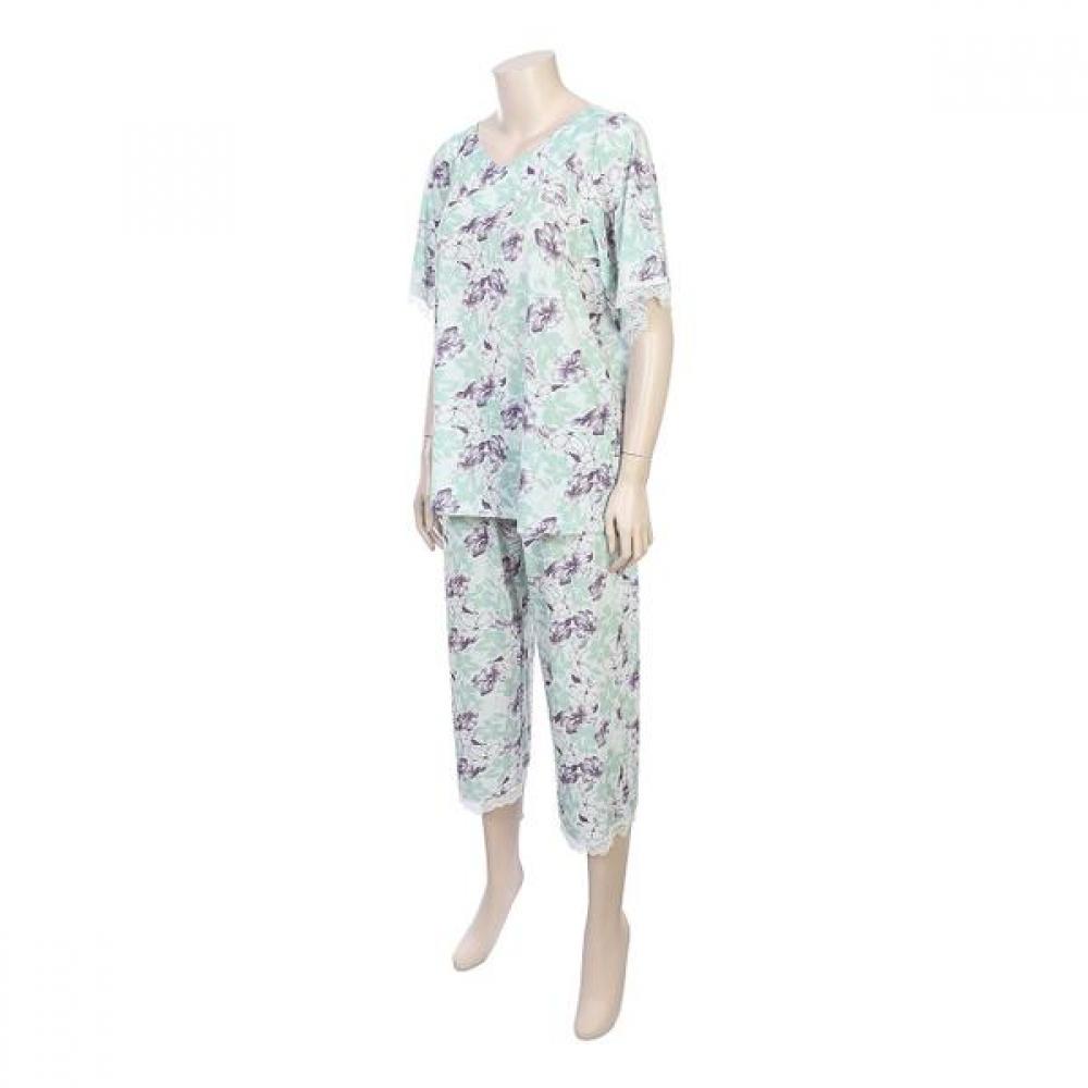BARBARA Women S Green Floral Print Pajama Homewear Awp4572r