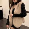 Autumn Winter Faux Mink Fur Vest Coat for Women Fur Outerwear Ladies Casual Sleeveless Jacket