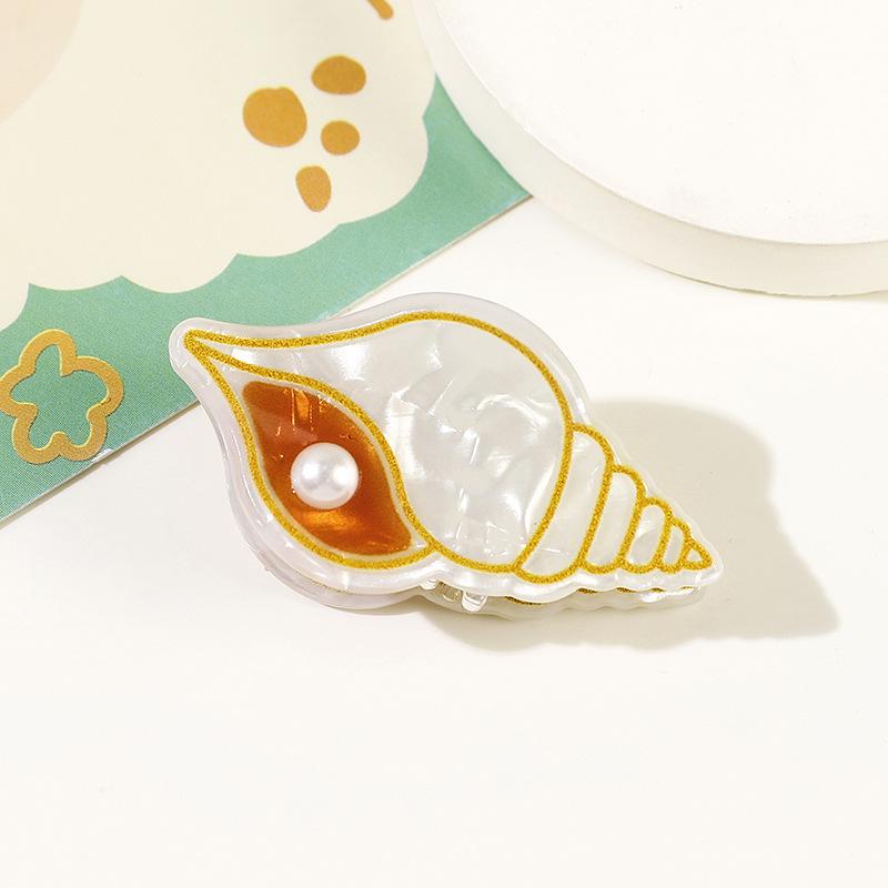 Niedliche Ozeantier Acetat Krallenklemme: Muschel, Delfin, Seestern, Welpen-Design