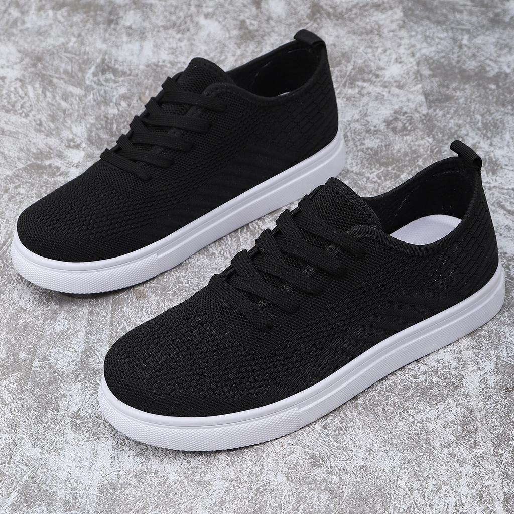 Women's Sports Shoes, Casual Shoes, Woven White Sneakers, Soft-bottom Lightweight Sneakers, Flat Shoes