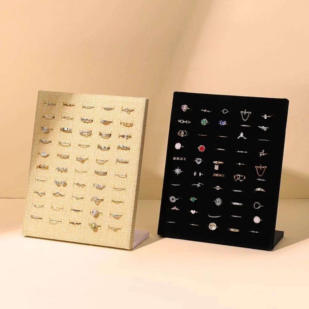 New Portable Ring Display Plate Plastic Flannel Rings Storage Rack Ear Studs Holder Jewelry Display
