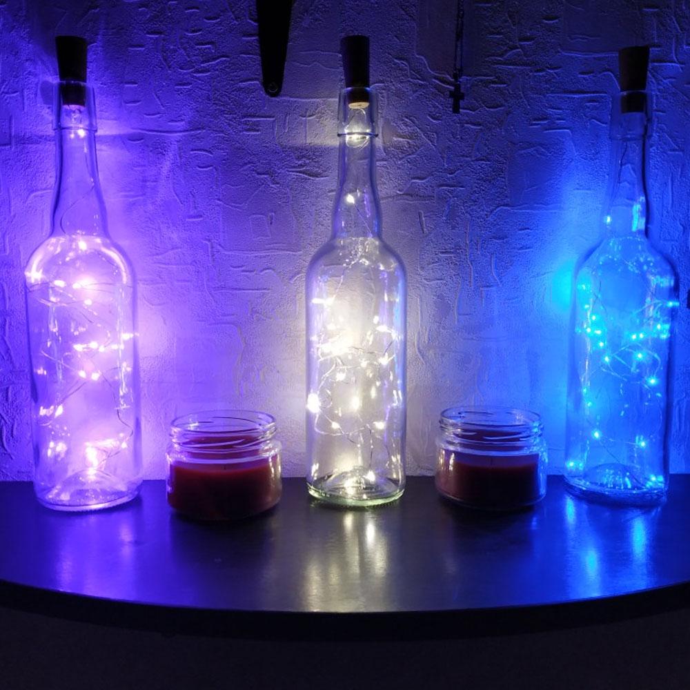 Solar Powered 10LED 20LED Wine Bottle Lights Cork Shape Fairy Lights Garland Christmas Light Copper Wire Home Room Decor Lamp