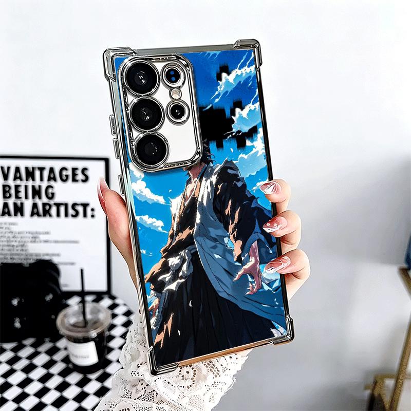 Bleach Aizen Sousuke Plating Phone Case For Samsung Galaxy S24 S25 FE S26 Edge S23 Ultra S22 S21 Plus S20 Anti-Fall Airabag Cove