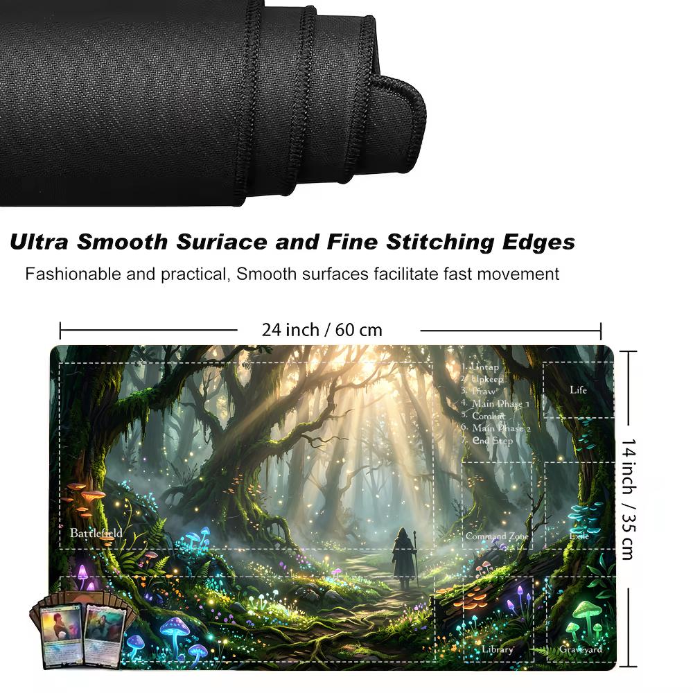 Enchanted Forest Wizard Mouse Pad The Magic Gathering Playmat 24"X14" MTG TCG Office Desk Mat for Work Game PC Laptop Rug Carpet