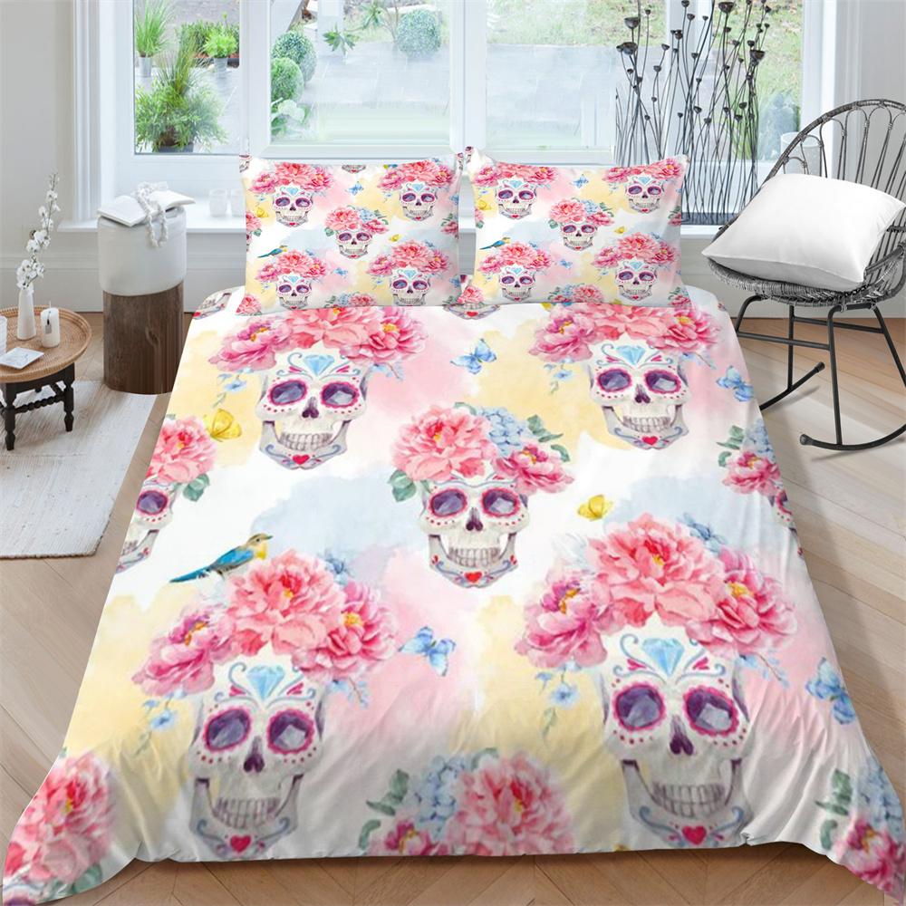 3D Totenkopf Bettwäsche Bettdecke Abdeckungen Home Bettwäsche Teenager Bequeme Bettdecke Bettbezug Set Polyester Bettwäsche Anzug