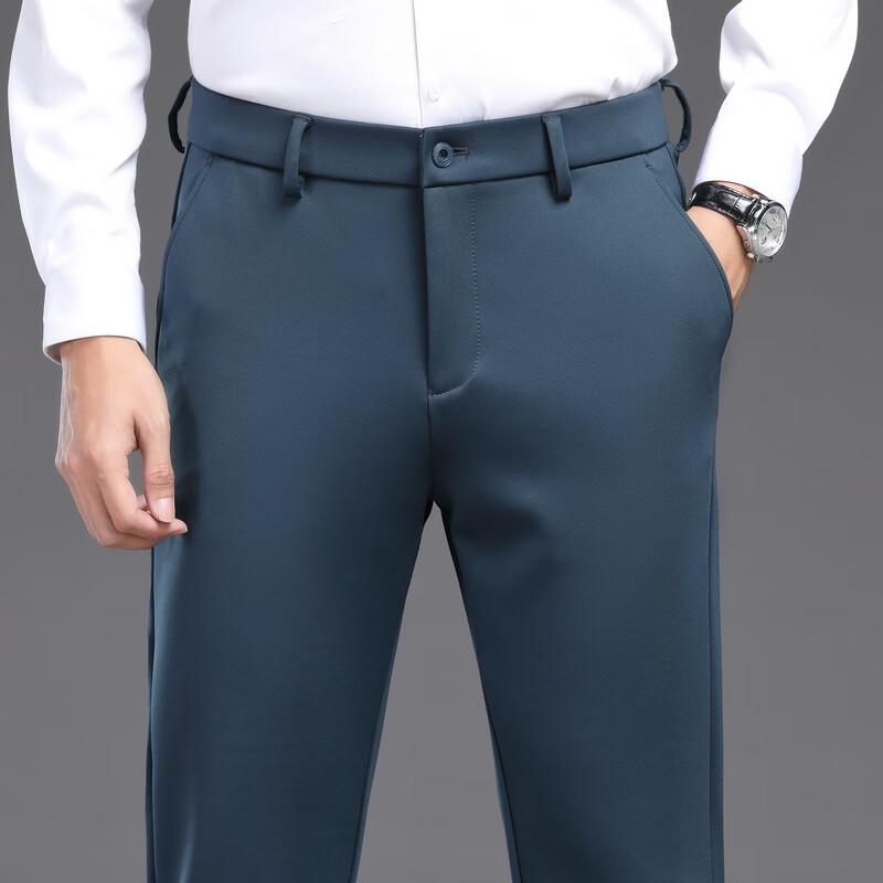 Yiliteng Men's Casual Wrinkle-Resistant Straight-Fit Pants YTMMC6005