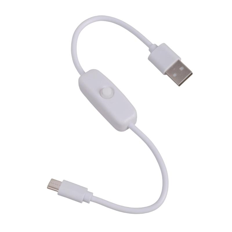 USB To Type C Charging Cable with Switches Long Plastic Texture Suitable for Powering Smartphones Tablets LED Lights Fan