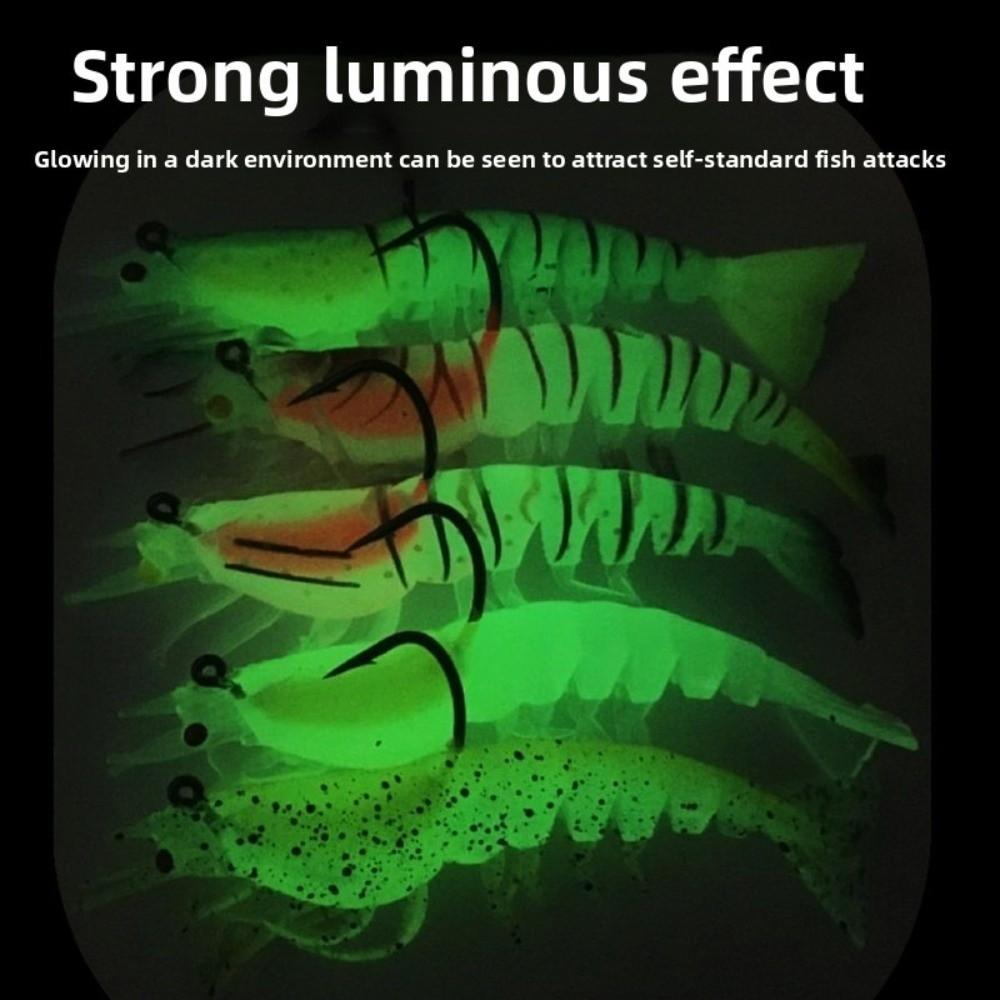 10.5cm12g Lifelike Artificial Shrimp Lure Soft Flat Claw/classic Luminescent Fishing Lure Biomimetic Luminous Design