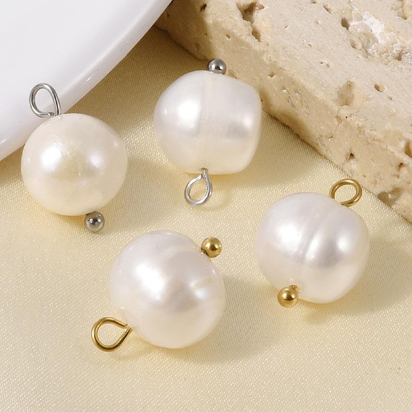 2pcs Irregular Round Three-Dimensional Real Shell Pearl Charm For Jewelry Making Supplies Handmade Sea Beach Accessories Pendant