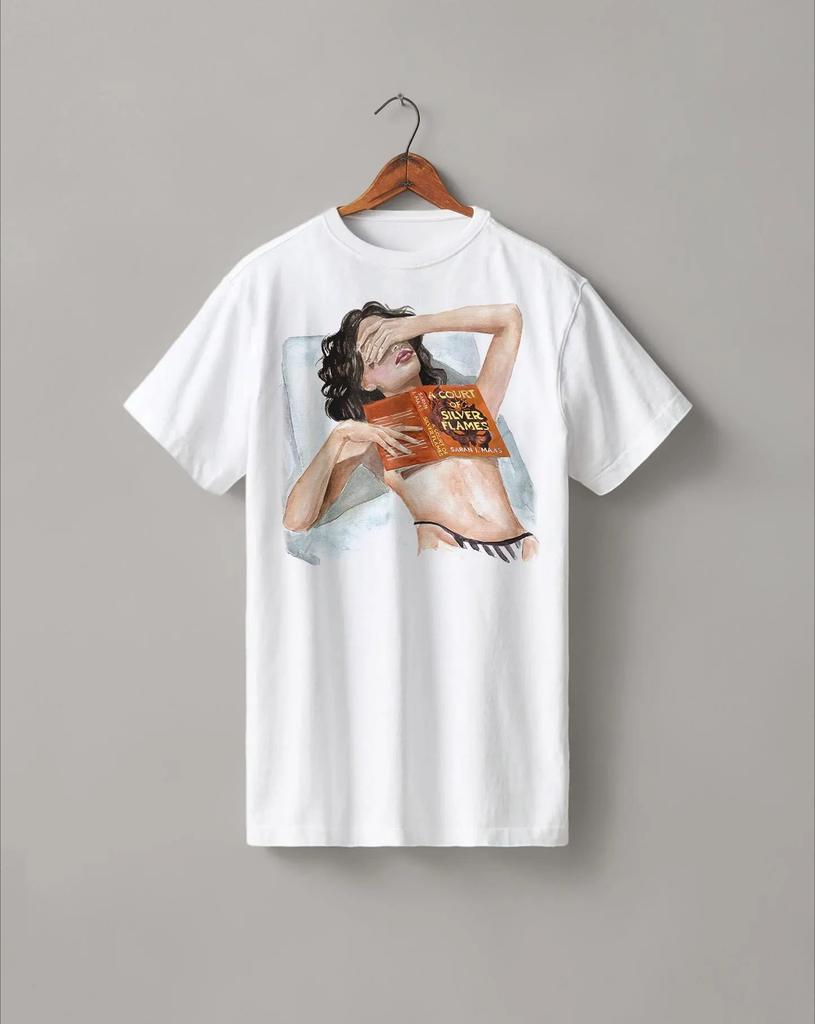 A Court of Silver Flames Book T Shirt Highquality Summer Streetwear for Both Unisex and Unisex Printed Pure Cotton Tshirt