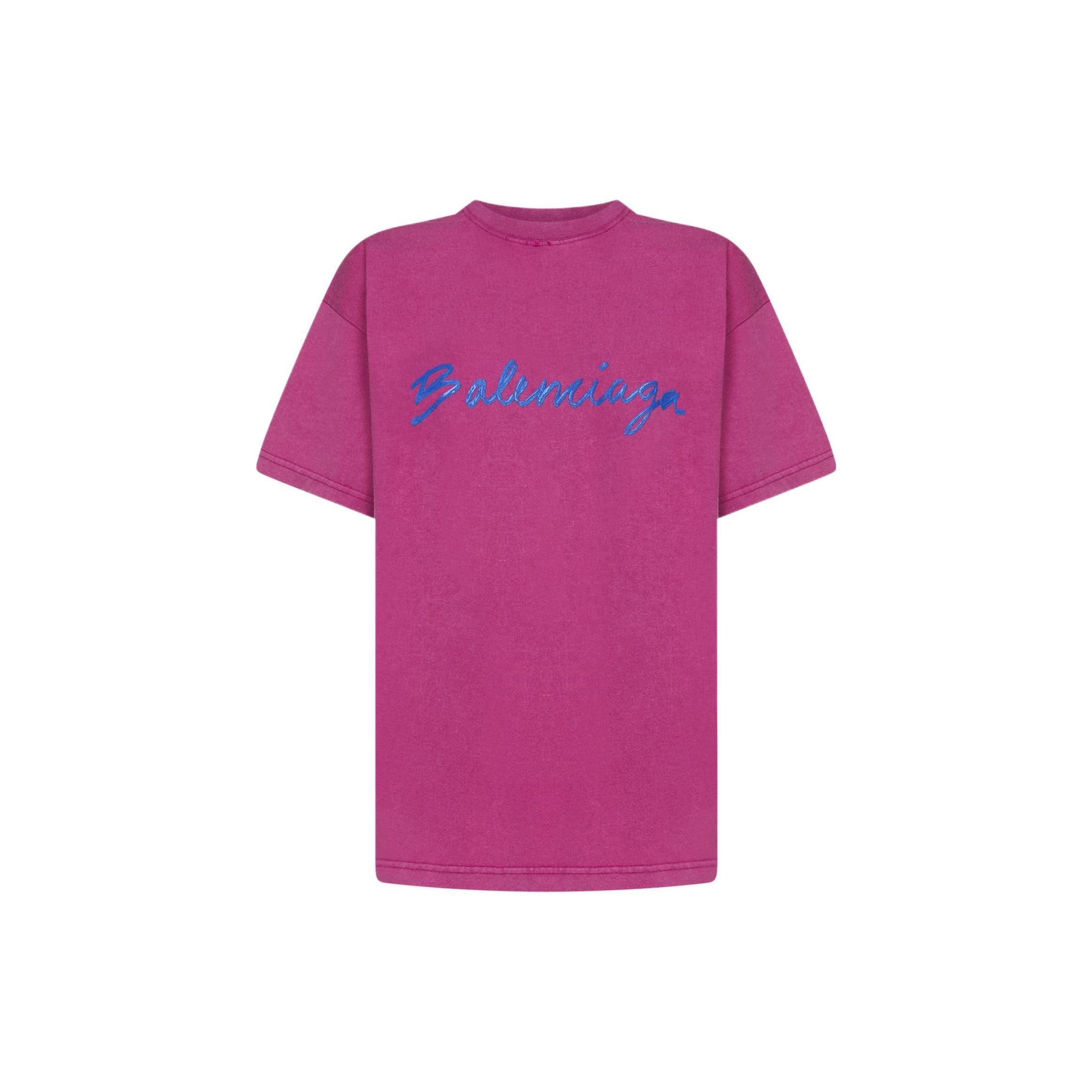 Balenciaga FW22 T Shirt Women`s Fuchsia