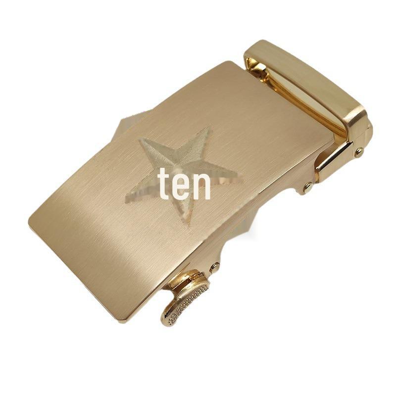 Five-Star Men's High-End Military Alloy Belt Buckle with Automatic Clasp