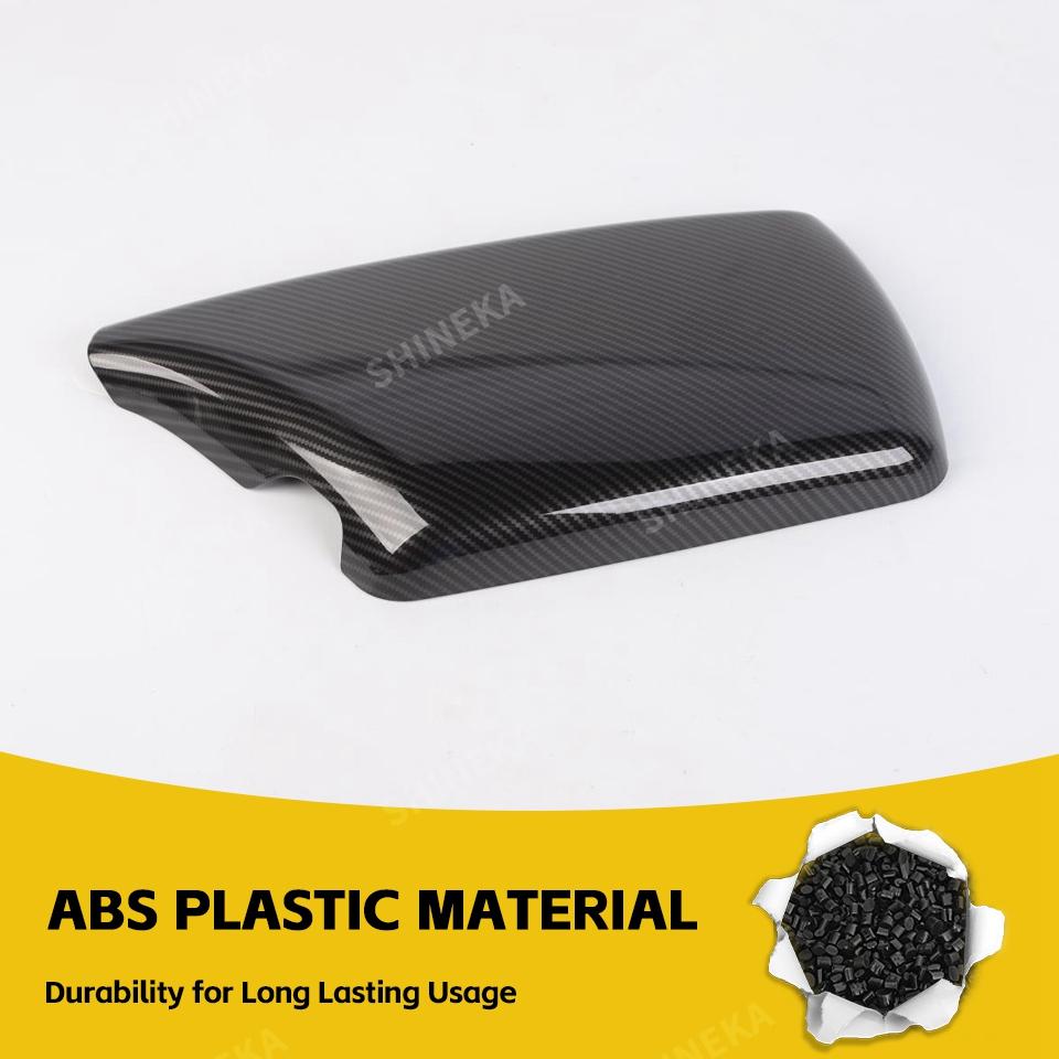 SHINEKA ABS Carbon Fiber Armrest Box Panel Decoration Cover for Dodge Challenger 2015 Up Car Interior Accessories