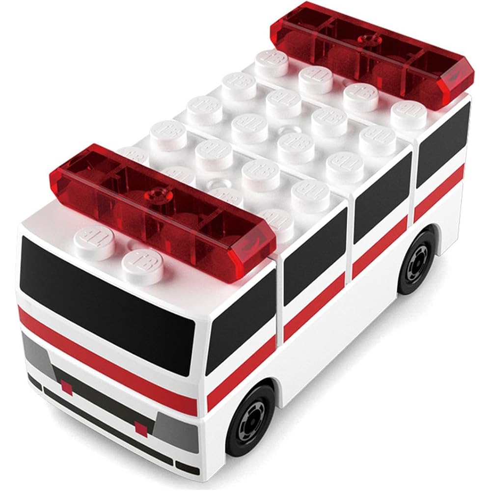 

Tomica Plarail Block Ambulance Toy Vehicle with Interchangeable Parts and Colorful Design