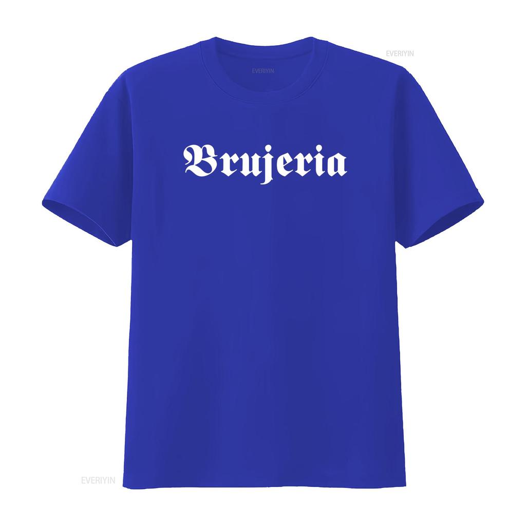 BRUJERIA T-SHIRT Nuova Grafia Gotica Disponibile in Tutte le Taglie S M L XL XXL Colori Nero Bianco vintage Lavato Casual streetwear