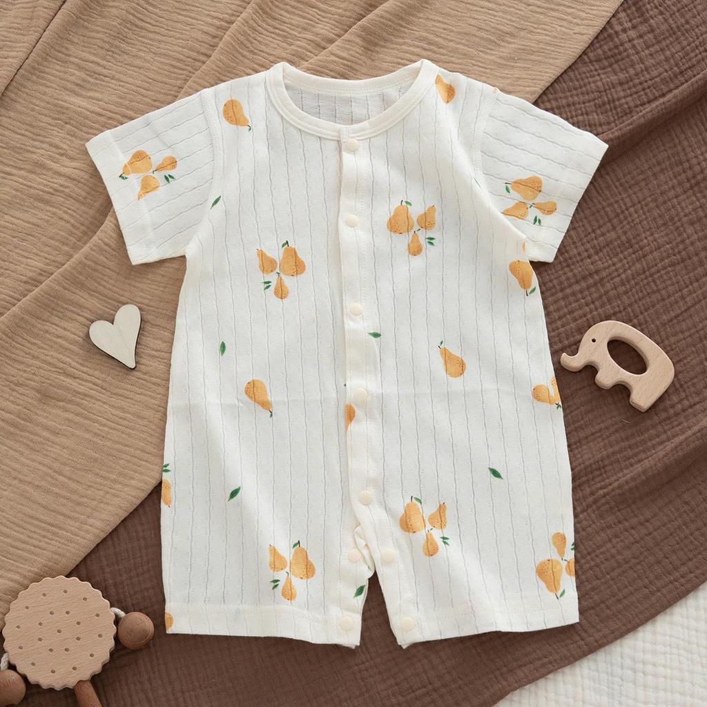 Newborn Ultra-Thin Cotton Short-Sleeved Jumpsuit for Summer