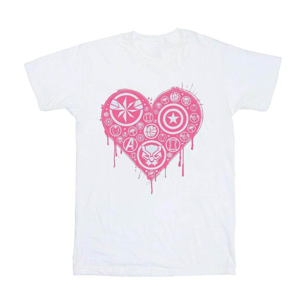 Marvel Womens/Ladies I Heart Avengers Cotton Boyfriend T-Shirt