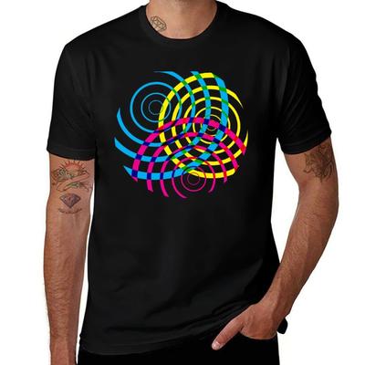 CMYK Ripples (black) TShirt Fashion Print Casual Short Sleeve