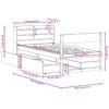 Solid Wood Bed without Mattress Wax Brown 100x200 cm Pine Wood