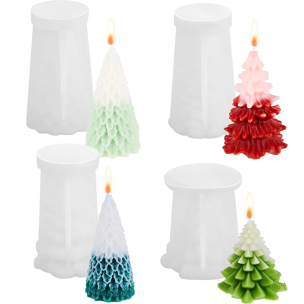 3D Tree Shaped Candle Silicone Mold Tree Shaped Design Candle Mold Xmas Pine Candle Molds Christmas Theme For Holiday Gifts