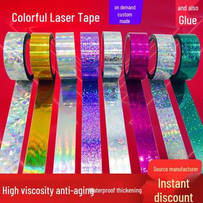 Reflective Colorful Laser Tape for Stationery, Books, Desks, Chairs, and Gift Wrapping Decorations