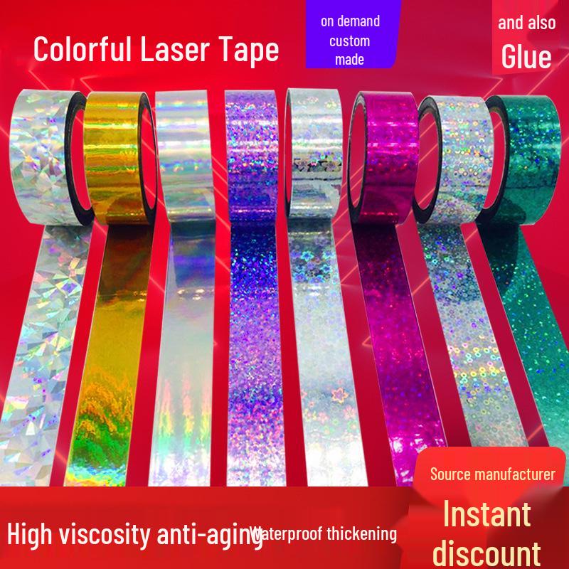 Reflective Colorful Laser Tape for Stationery, Books, Desks, Chairs, and Gift Wrapping Decorations