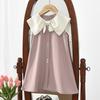 Summer New Style Versatile Princess Dress French Style Vest Dress Girls Bow Lapel Dress