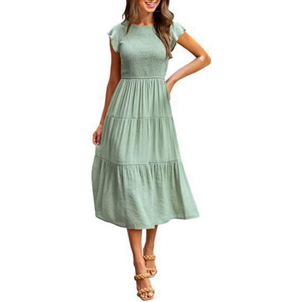 2025 New Women's Fashion Elegant Dress Spring and Summer Printed Slim Waist Trend Loose and Comfortable Dress