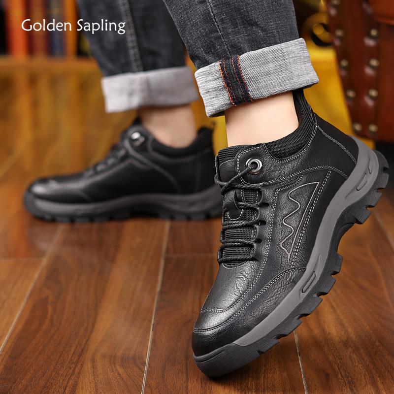 Golden Sapling Winter Men's Boots Retro Leather Outdoor Shoes for Men Platform Footwear Tactical Leisure Tooling Boot