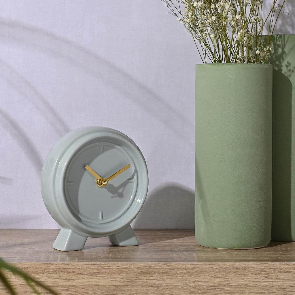 Interval Ceramic Mantel Clock - Ocean Blue