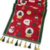 Polyester Christmas Table Runner with Edge Trim for Dining Tables, Entry Tables and Seasonal Family Hosting Needs