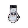 For Samsung Zflip6 Mobile Phone Case Clamshell Folding Screen Transparent Rhinestone Butterfly Ins Light Luxury Beads Portable