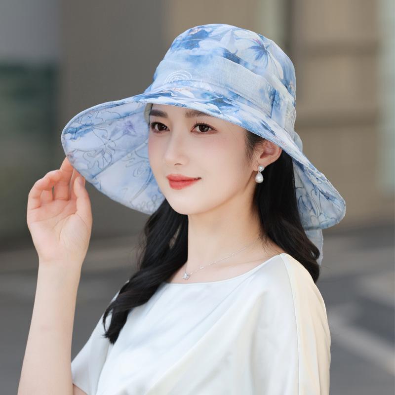 Summer Hat Women's Sunshade Sun Hat Fashion Versatile Lace Bow Summer Outdoor Bucket Hat