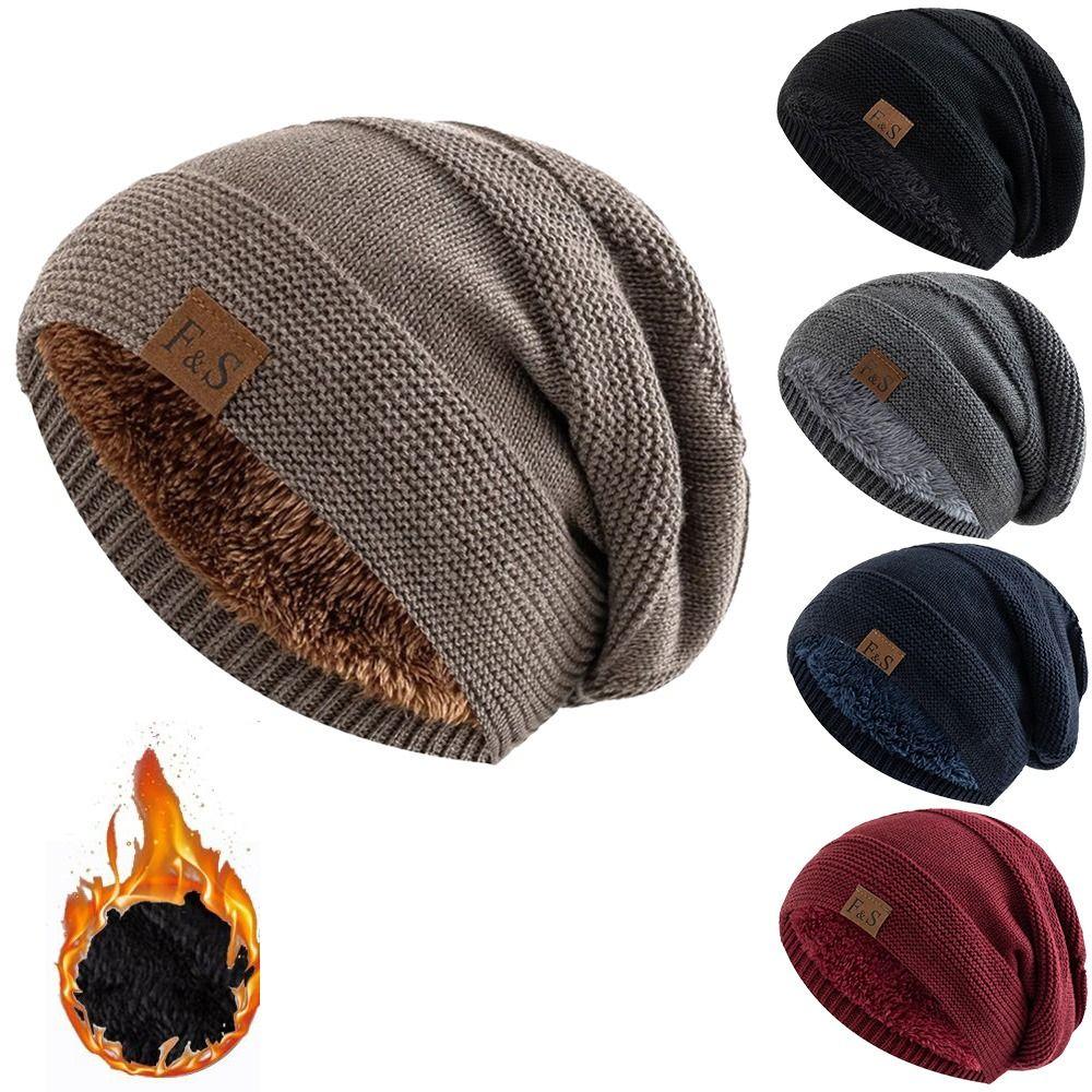 Thick Warm Winter Beanie Cap Soft Skull Cap Unisex Knitted Hats