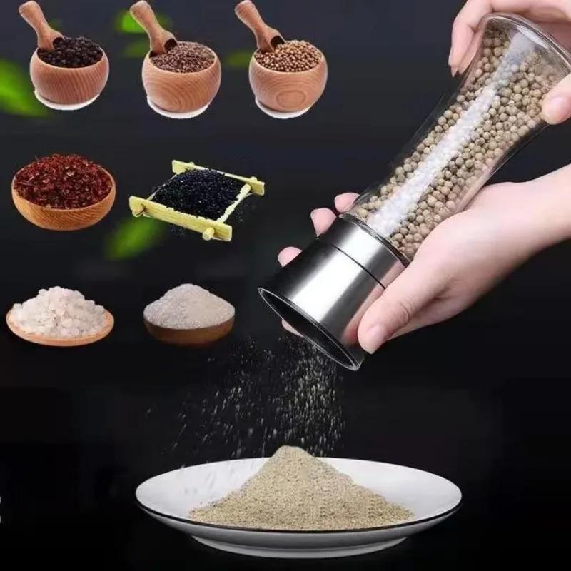 Râșniță de piper din oțel inoxidabil reglabilă manuală pentru sare și moară, instrument de bucătărie durabil pentru măcinarea condimentelor