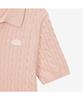 Noseupeiseu Nt7As30C Women'S Cable Short Sleeve Polo Sweater Soft Pink