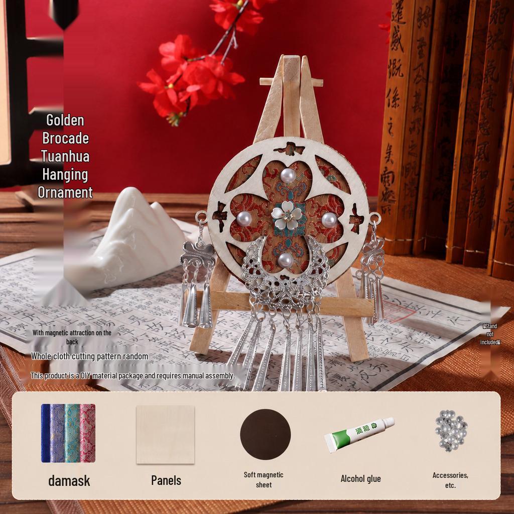 Handmade Song Brocade Miao Silver Refrigerator Magnet Set: Dragon Boat Festival Dai Embroidery DIY Kit